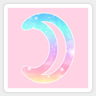 The Moon Planet Symbol in Magical Unicorn Colors Sticker